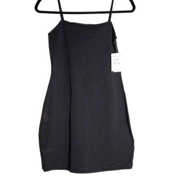 Nordstrom Basic Black Sleeveless Spaghetti Strap Mini Tank Dress S - Picture 2 of 9